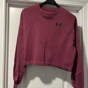 Under Armour Women's Burgundy Cropped Hoodie